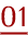 A red and black image of the number 0 1