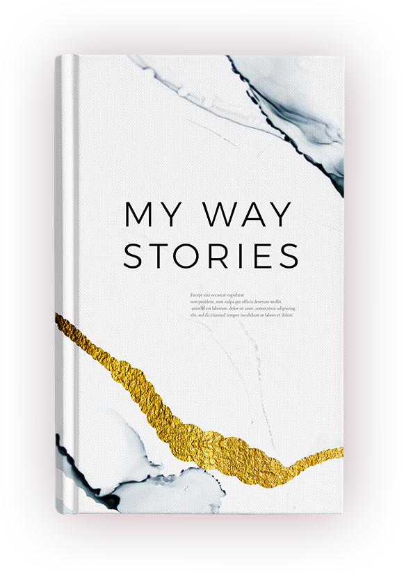 A book cover with gold foil on the front.