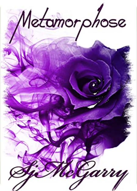 A purple rose with smoke coming out of it.